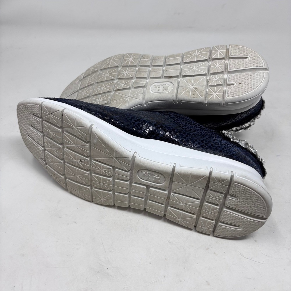 Sesto Meucci Sneakers Size 8 Blue Snake Print Leather‎ Rhinestone Heels - Picture 7 of 14